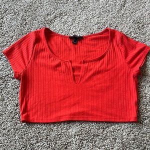 Red/Orange cropped shirt